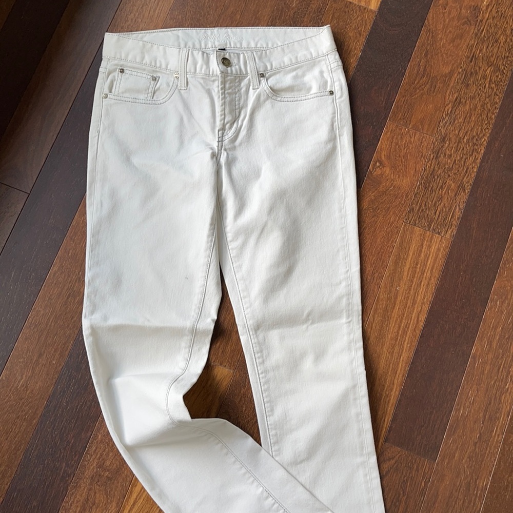 Ralph Lauren black label jeans white with silver